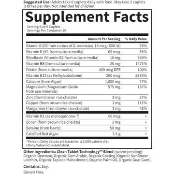 Garden of Life Calcium Supplement - Living Calcium Advanced Formula, D3, K2 and Magnesium for Absorp...