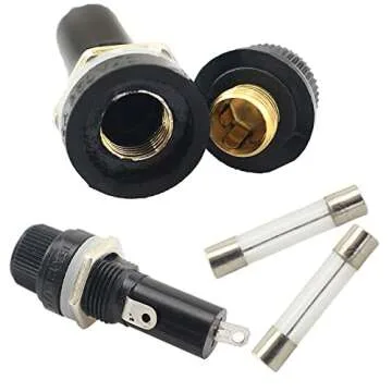 6 x 30mm Fuse Holder BLLNDX 4PCS 6mmx30mm AC 250V 10A / AC 125V 15A Electrical Panel Mount Screw Cap...