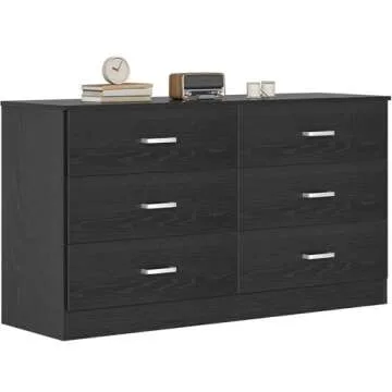 Bigbiglife Wood Dresser - Elegant 6 Drawer Storage Solution