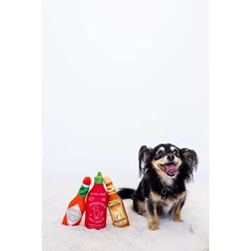 Pearhead Hot Sauce Dog Toys, Set of 3, Hot Sauce Toy Set for Dogs, Must Have Toys for Pet Owners, Pl...