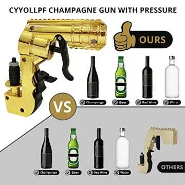 The 4th Generation Champagne Gun Shooter,Adjustable Beer Gun Shooter with Longer Shooting Distance,Sprayed Under Without Air Pressure ,Champagne Squirt Gun