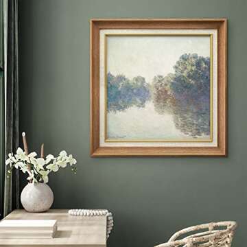 MUDECOR Premium Framed Wall Art The Seine River at Giverny by Claude Monet Classic Vintage Illustrat...