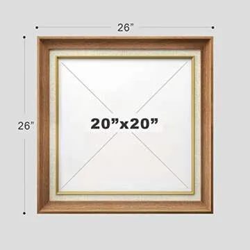 MUDECOR Premium Framed Wall Art The Seine River at Giverny by Claude Monet Classic Vintage Illustrations Fine Art Decorative Retro Historic Zen for Living Room, Bedroom, Office - 26"x26" Natural