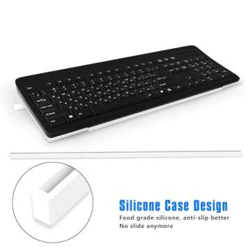 Richboom Clear Acrylic Tilted Computer Keyboard Holder for Easy Ergonomic Typing, Upgraded Version, ...