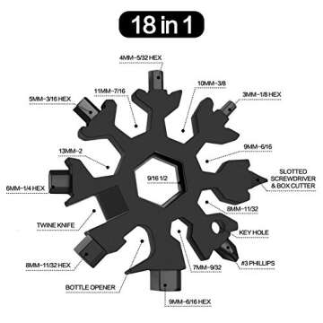 Stocking Stuffers for Men Dad Gifts, Multi Tool 2 Pack 18 in 1 Snowflake Hand Tools Christmas Gifts ...