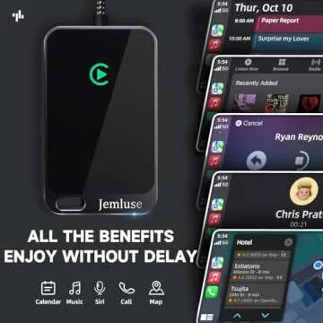 Jemluse Wireless CarPlay Adapter for Apple - Stable Fast Connection for Convert Factory Wired to Wir...