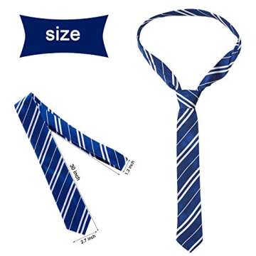 Funnlot Halloween Cosplay Tie Costume Accessory Blue Necktie Tie for Pretend Party Halloween Party D...
