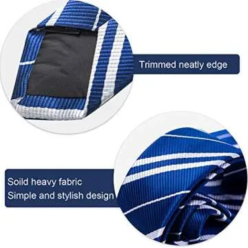 Funnlot Halloween Cosplay Tie Costume Accessory Blue Necktie Tie for Pretend Party Halloween Party Dress Up Party Costume Party Hand-Make Necktie (Blue)