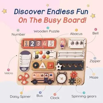 Kalotoys Large Busy Board Montessori Toys for 1 2 3 Year Old - Sensory Toys for Toddlers 1-3 - Fine ...