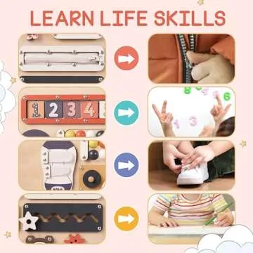 Kalotoys Large Busy Board Montessori Toys for 1 2 3 Year Old - Sensory Toys for Toddlers 1-3 - Fine Motor Skills & Early Learning - Montessori Gift for Boys & Girls - Travel-Friendly & Safe