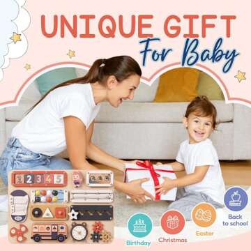 Kalotoys Large Busy Board Montessori Toys for 1 2 3 Year Old - Sensory Toys for Toddlers 1-3 - Fine Motor Skills & Early Learning - Montessori Gift for Boys & Girls - Travel-Friendly & Safe