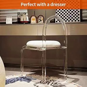 FANRUIQI Modern Dressing Makeup Chair - Comfort & Style