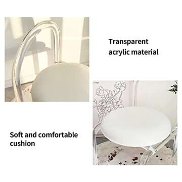 FANRUIQI Modern Dressing Makeup Chair - Comfort & Style