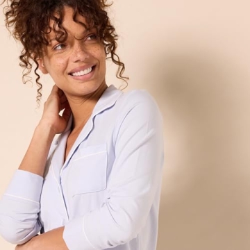 Cozy Women's Cotton Modal Pajama Set in Pale Blue