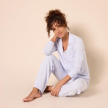 Cozy Women's Cotton Modal Pajama Set in Pale Blue