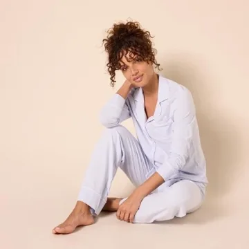 Cozy Women's Cotton Modal Pajama Set in Pale Blue