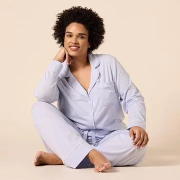 Cozy Women's Cotton Modal Pajama Set in Pale Blue