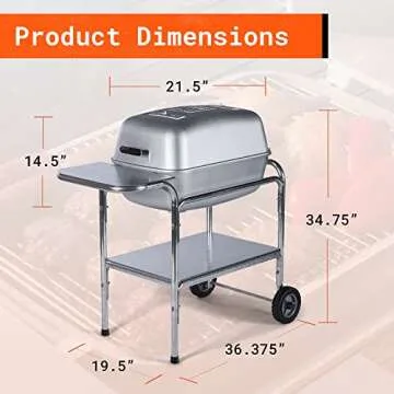 PK Grills Charcoal BBQ Grill and Smoker Combo Cast Aluminum Portable Outdoor Cooking Barbecue Grills for Camping, Tailgating, Park Grilling, PKO-GCAX-X PK Original, Regular, Silver