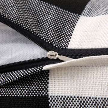 famibay Pack of 2 Decorative Tartan Checkers Pillow Covers - Black and White