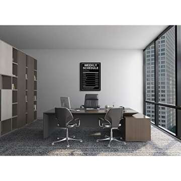 Weekly Schedule Black & White Wall Art Canvas Print Office Decor Inspiring Framed Prints Inspirational Quotes for Wall Art Decoration Ready to Hang