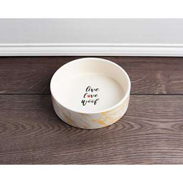 Park Life Designs - Ceramic Bowl for Dogs, Cats and Pets, Stylish Daze Design, Heavyweight and Non S...