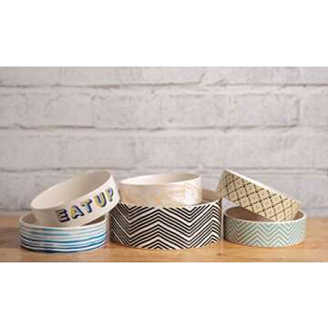 Park Life Designs - Ceramic Bowl for Dogs, Cats and Pets, Stylish Daze Design, Heavyweight and Non Slip, Skid Free, Chew Proof, Durable, Microwave and Dishwasher Safe (Small, Gold Marble)