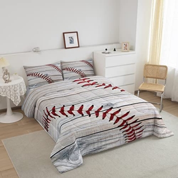 Feelyou Baseball Bedding Set for Kids - Sports Theme Comfort