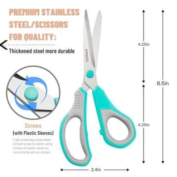 QMVEESS Ultra Sharp Scissors 3 Pack for All Purposes