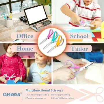 QMVEESS Ultra Sharp Scissors 3 Pack for All Purposes