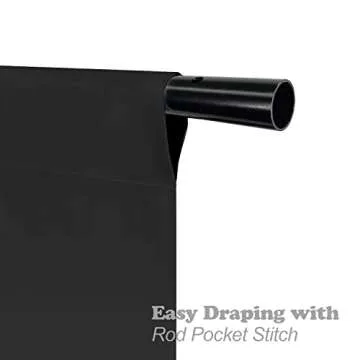 Julius Studio 10 x 16 ft. / 120 x 192 inch Large Black Backdrop Background Screen, High Density 150 ...
