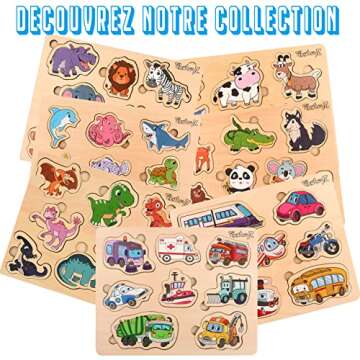 Pikatoyz Montessori Wooden Puzzles for Toddlers 1-3