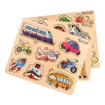 Pikatoyz Montessori Wooden Puzzles for Toddlers 1-3