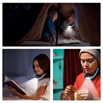 LED Neck Reading Light,Book Light for Reading in Bed,Adjustable Brightness Desk Lamp,3 Color Reading Light,Light with Bendable Arms for Repairing,Night Running,Walking,Knitting,Camping(1 PCS)
