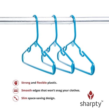 Sharpty Kids Plastic Hangers - Durable Children Closet Solution