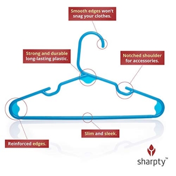 Sharpty Kids Plastic Hangers - Durable Children Closet Solution