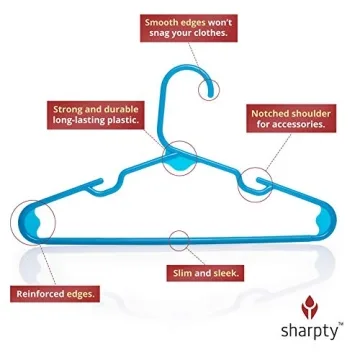 Sharpty Kids Plastic Hangers - Durable Children Closet Solution