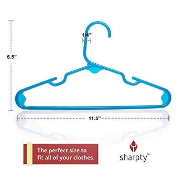 Sharpty Kids Plastic Hangers - Durable Children Closet Solution