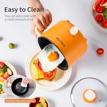 Hot Pot Electric Ramen Cooker: YOOLYQI 1.5 L Portable Lazy Pot, Dual Power Regulation, Suitable for Ramen,Noodles, Soup, Oatmeal Non-Stick Pot, Dorm, Office Must Have Multi Shabu Shabu Pot