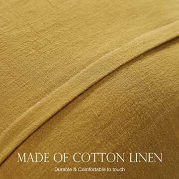 patdrea Shabby Chic Yellow Decorative Throw Pillow Covers 18x18 Set of 2,Farmhouse Linen Pillow Covers with Ruffles,Square Sturdy Throw Pillow Case for Couch Sofa Bed Living Room