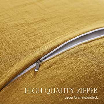 patdrea Shabby Chic Yellow Decorative Throw Pillow Covers 18x18 Set of 2,Farmhouse Linen Pillow Covers with Ruffles,Square Sturdy Throw Pillow Case for Couch Sofa Bed Living Room