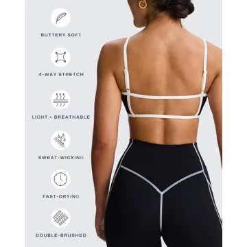 Stylish Aoxjox Women's Color Block Sports Bra for Workouts