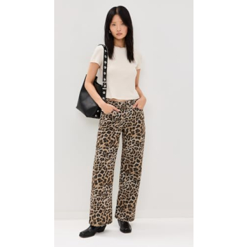 Ragged Priest Women's Leopard Wash Release Jeans for Stylish Comfort