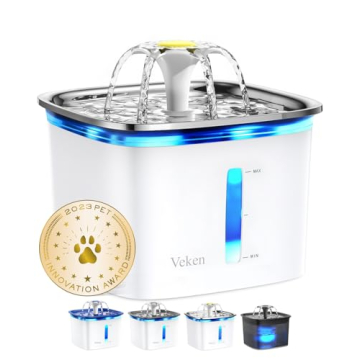 Veken 95oz Stainless Steel Pet Fountain - Automatic Water Dispenser