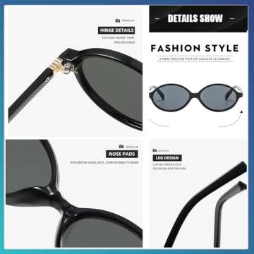 Teumire Retro Oval Sunglasses Stylish Shield for Summer