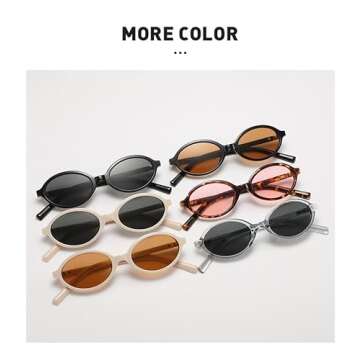 Teumire Retro Oval Sunglasses Stylish Shield for Summer