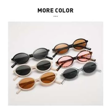 Teumire Retro Oval Sunglasses Stylish Shield for Summer