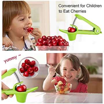Heavy-Duty Green Cherry Pitter Tool - Simple to Use & Clean