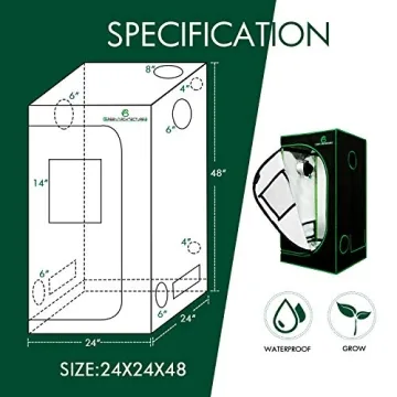 GA Grow Tent 24x24x48 Reflective Mylar Hydroponic Grow Tent with Observation Window and Waterproof Floor Tray for Indoor Plant Growing 2x2 (24x24x48)