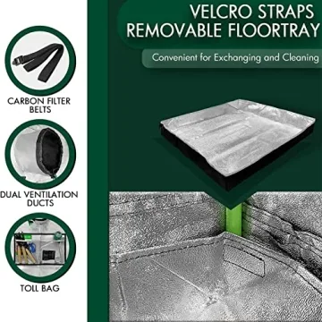 GA Grow Tent 24x24x48 Reflective Mylar Hydroponic Grow Tent with Observation Window and Waterproof Floor Tray for Indoor Plant Growing 2x2 (24x24x48)