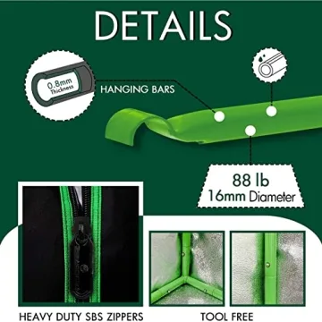 GA Grow Tent 24x24x48 Reflective Mylar Hydroponic Grow Tent with Observation Window and Waterproof Floor Tray for Indoor Plant Growing 2x2 (24x24x48)